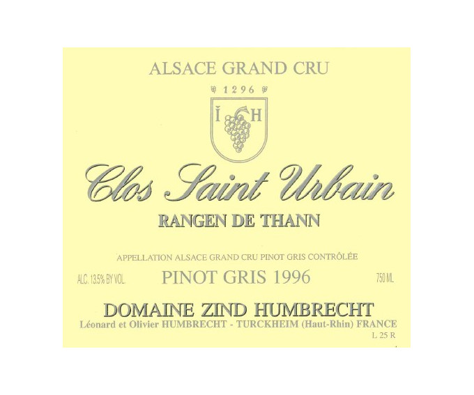 Pinot gris Grand Cru Rangen de Thann Clos Saint Urbain 1996